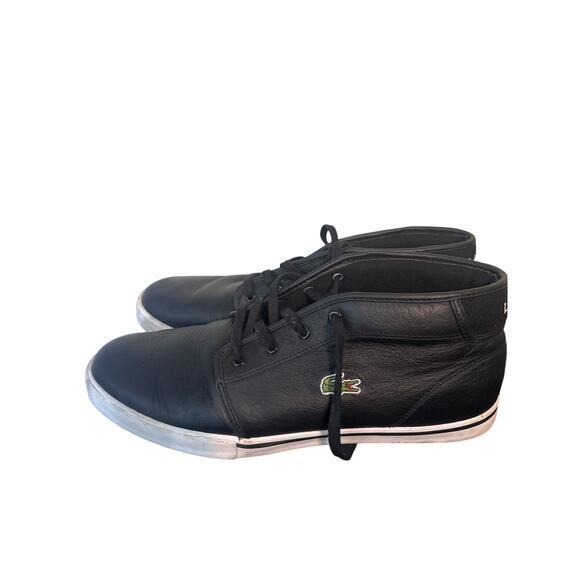 LACOSTE \'Ampthill LCR\' Mens Size 12 US Shoes Black Leather Red & White Sole L1 main image 4